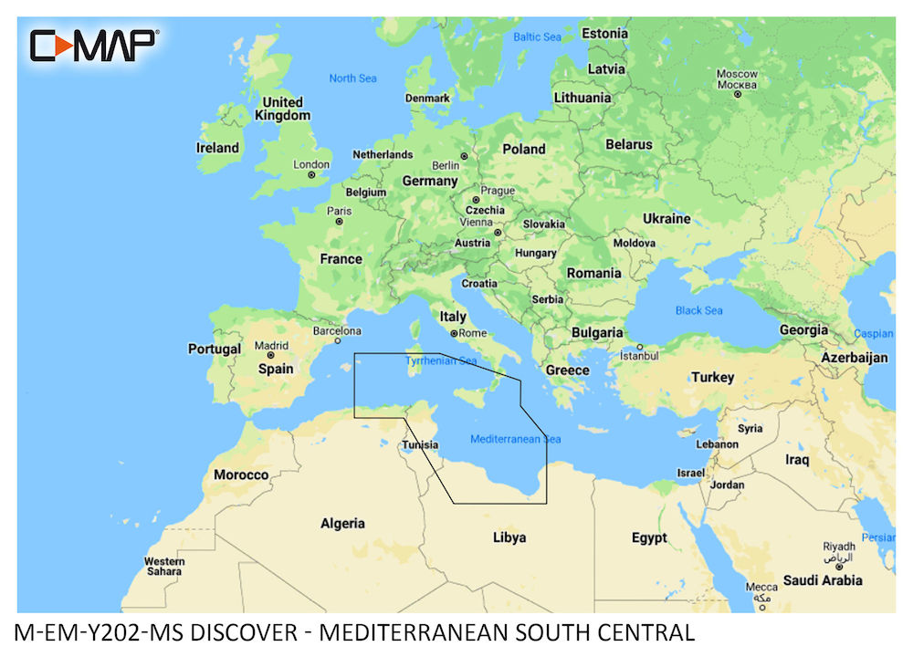 C-MAP® DISCOVER™ - Mediterranean South East | B&G Sailing USA